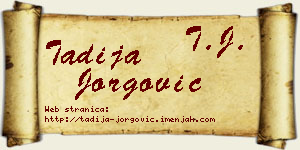 Tadija Jorgović vizit kartica